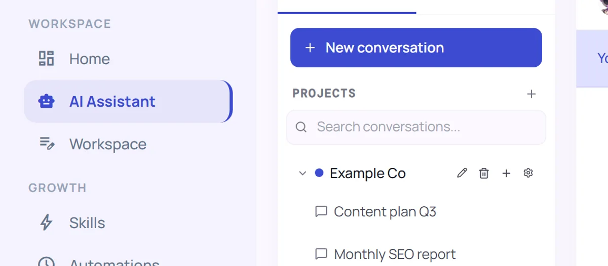 A separate workspace per client in the dGENIX dashboard
