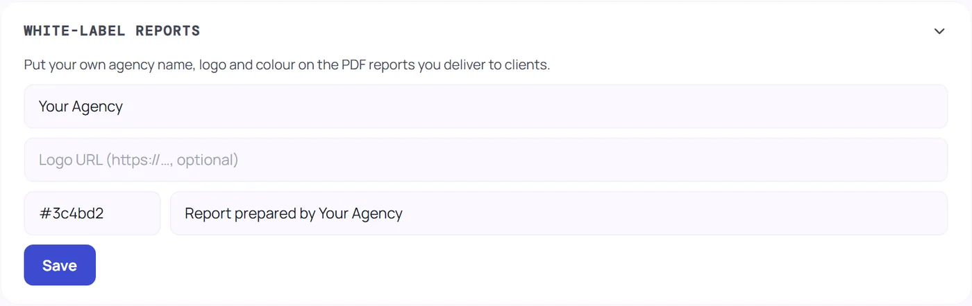 Reports under your brand in the dGENIX dashboard